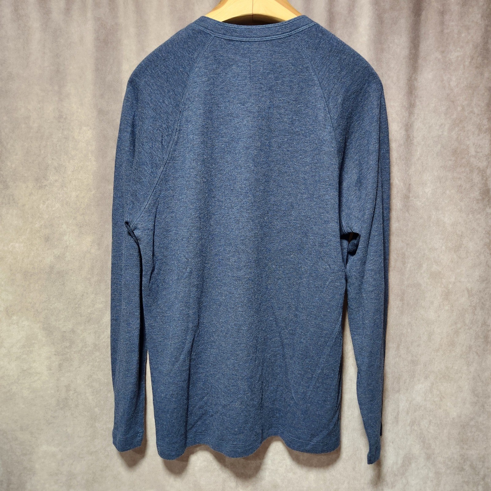 Faherty Cloud Cotton Henley Mens XL Navy Blue Heather l/s Raglan Shirt Pima