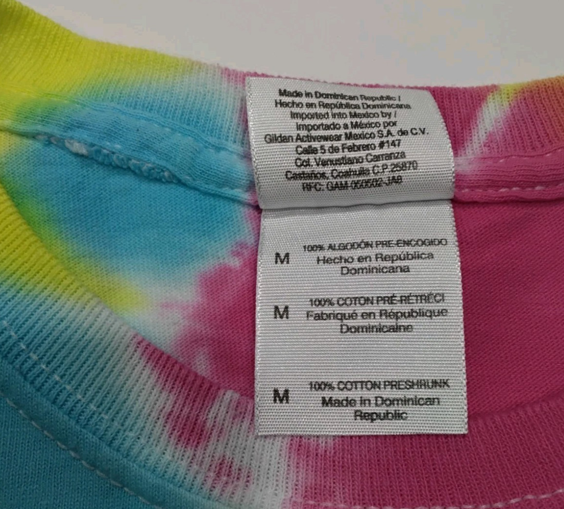 New Tie Dye Men&rsquo;s Medium T-Shirt Blue Yellow Multicolor Summer Swirl Spiral