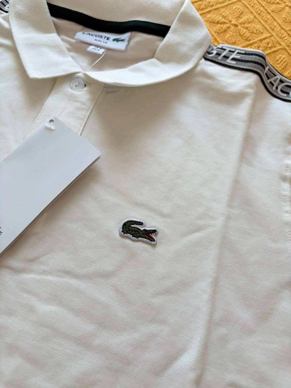 Lacoste White Polo T-Shirt Mens Size S
