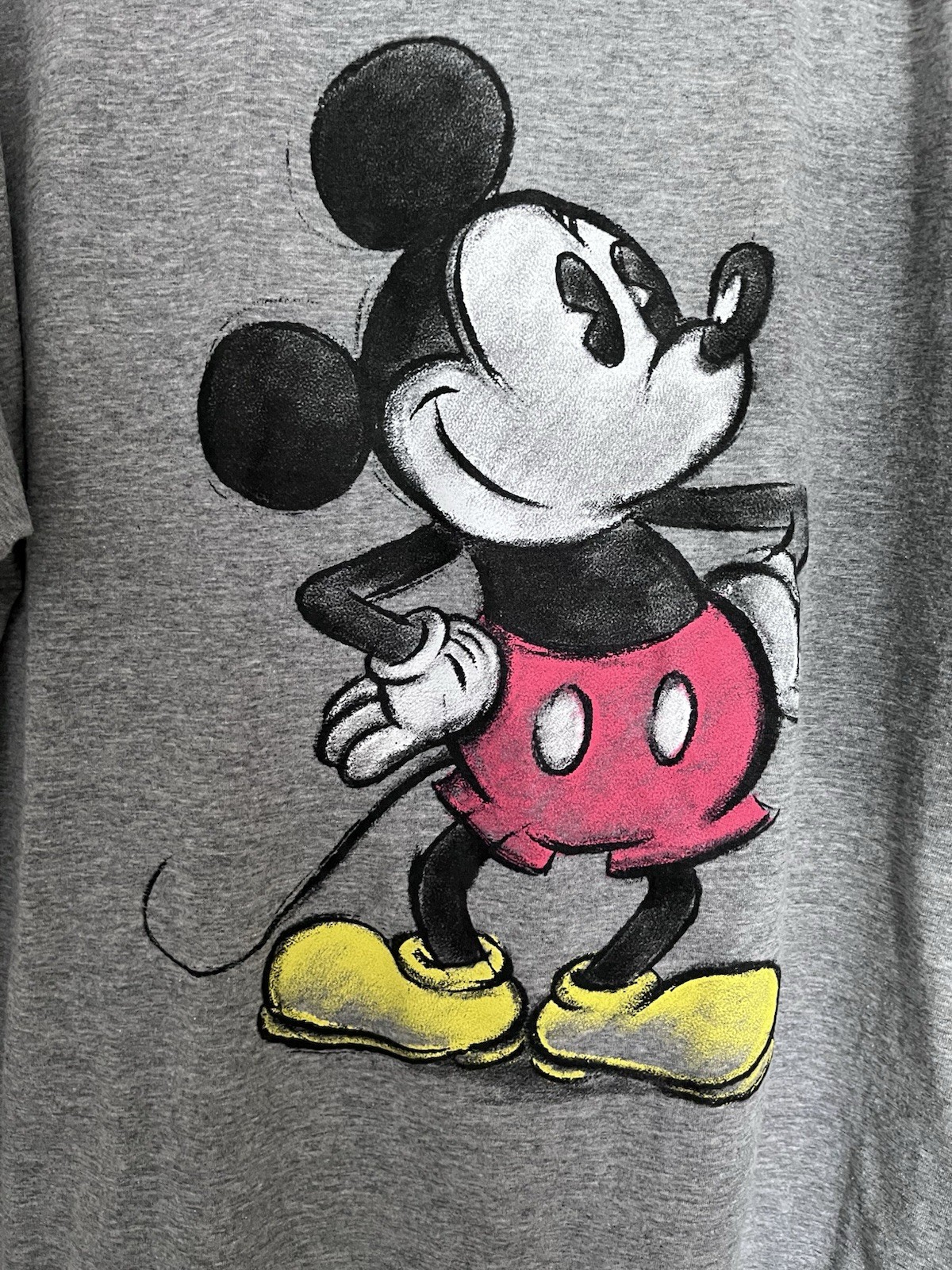 Vintage Mickey Mouse Heather Gray Tee Shirt Size Large 42/44 Unisex