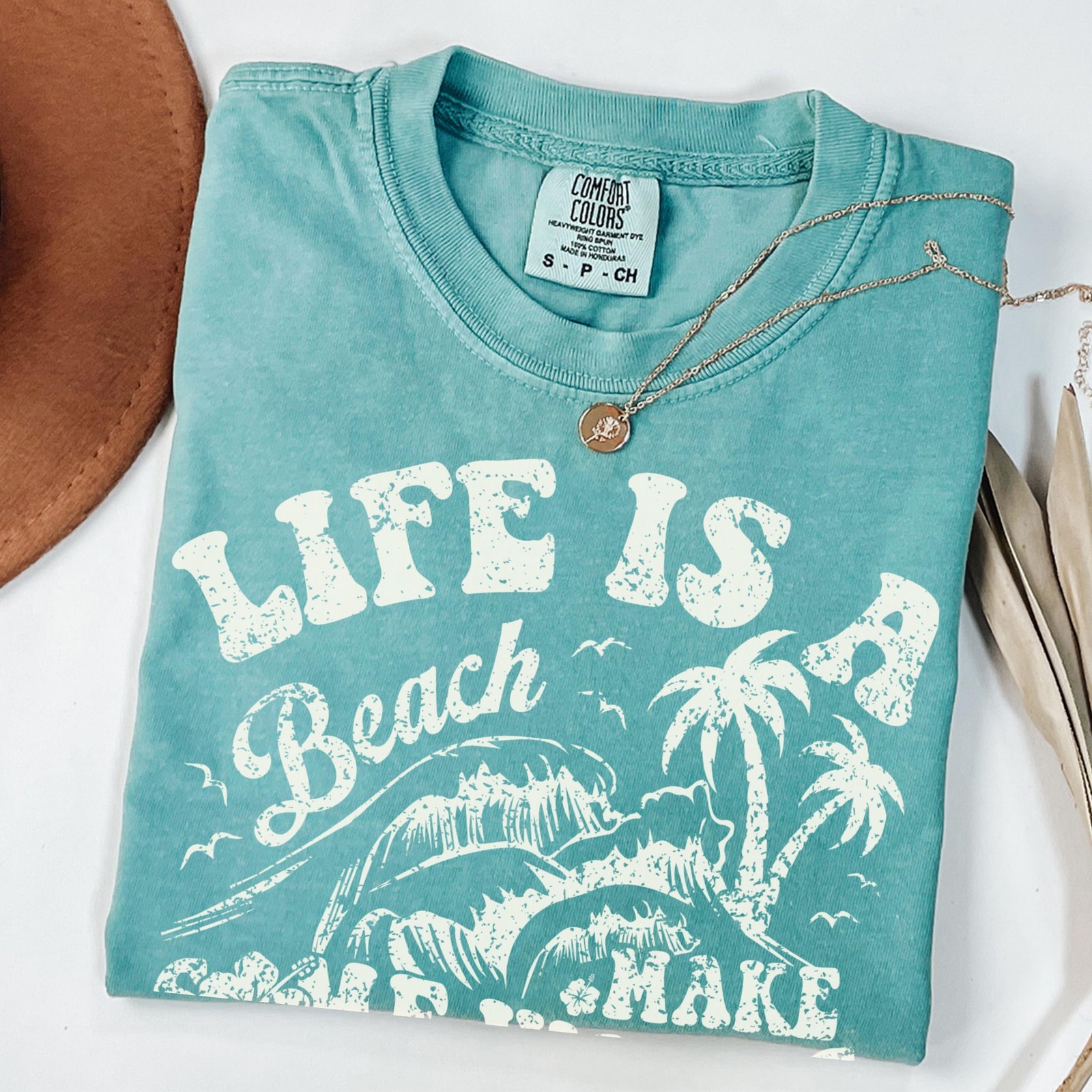 Comfort Colors Beach Graphic T-Shirt Oversized Summer Tee
