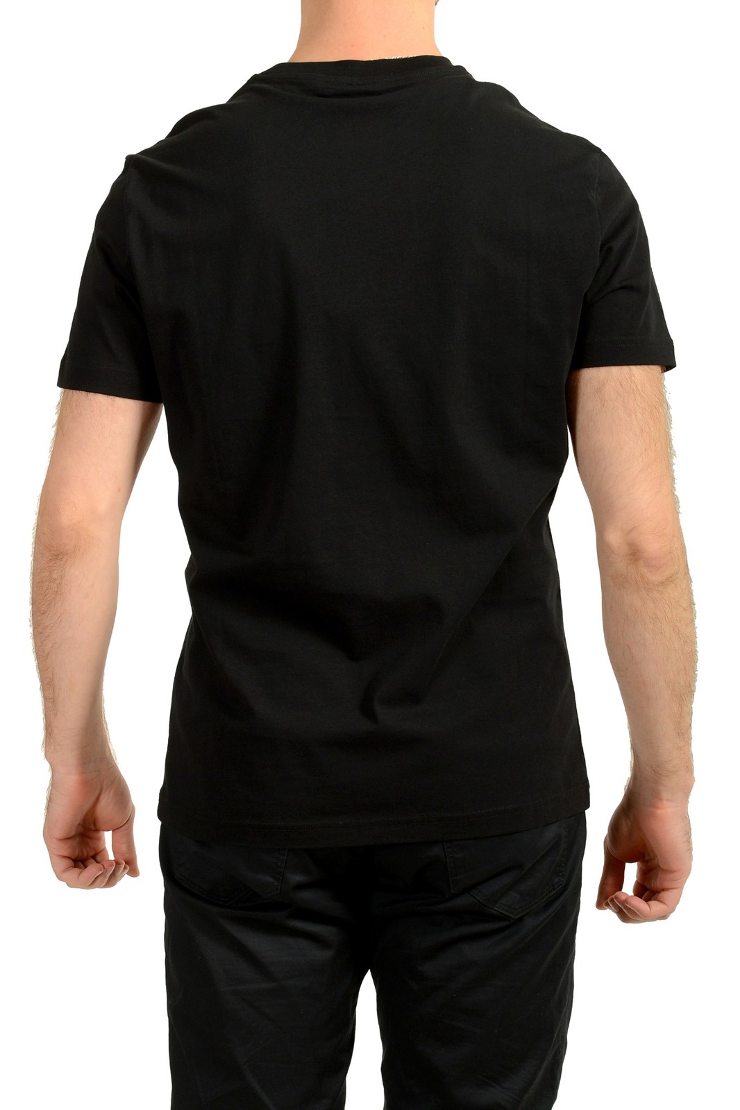 Versace Men&rsquo;s Black Logo Print Crewneck Short Sleeve T-Shirt US 2XL IT 56