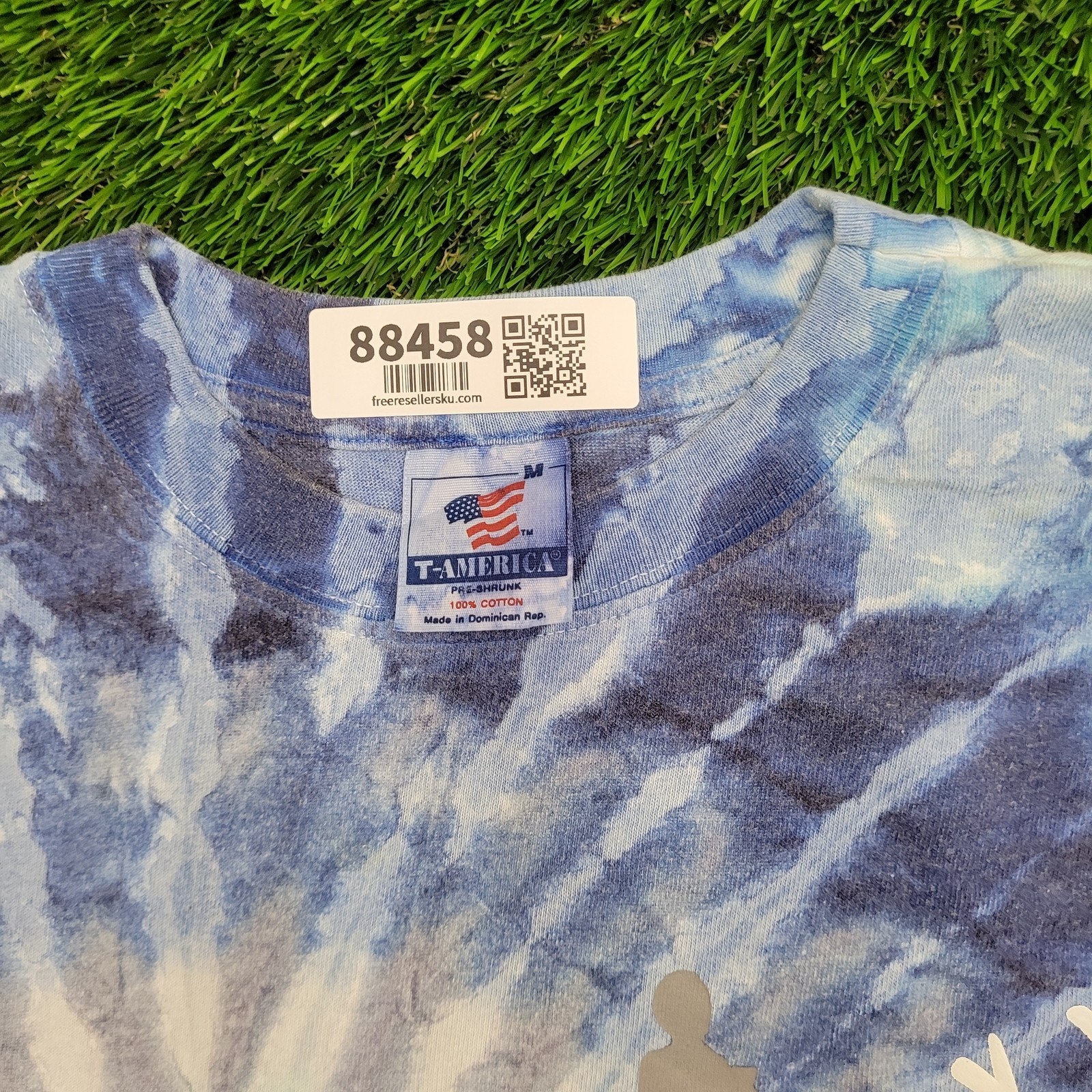 Vintage Hampton-Beach Surfer Spiral Tie-Dye Shirt M 21×27 90s