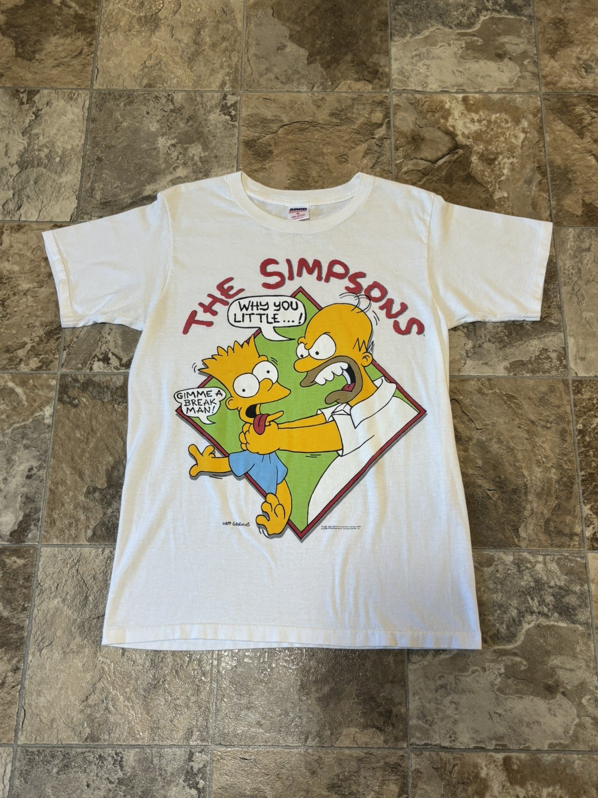Vintage Funny Simpsons 1990 T Shirt ‘Why You Little’
