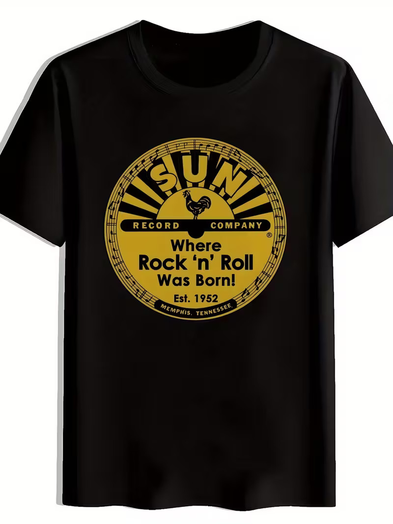Men&rsquo;S Vintage Sun Records T-Shirt – « Where Rock &lsquo;n&rsquo; Roll Was Born » Design