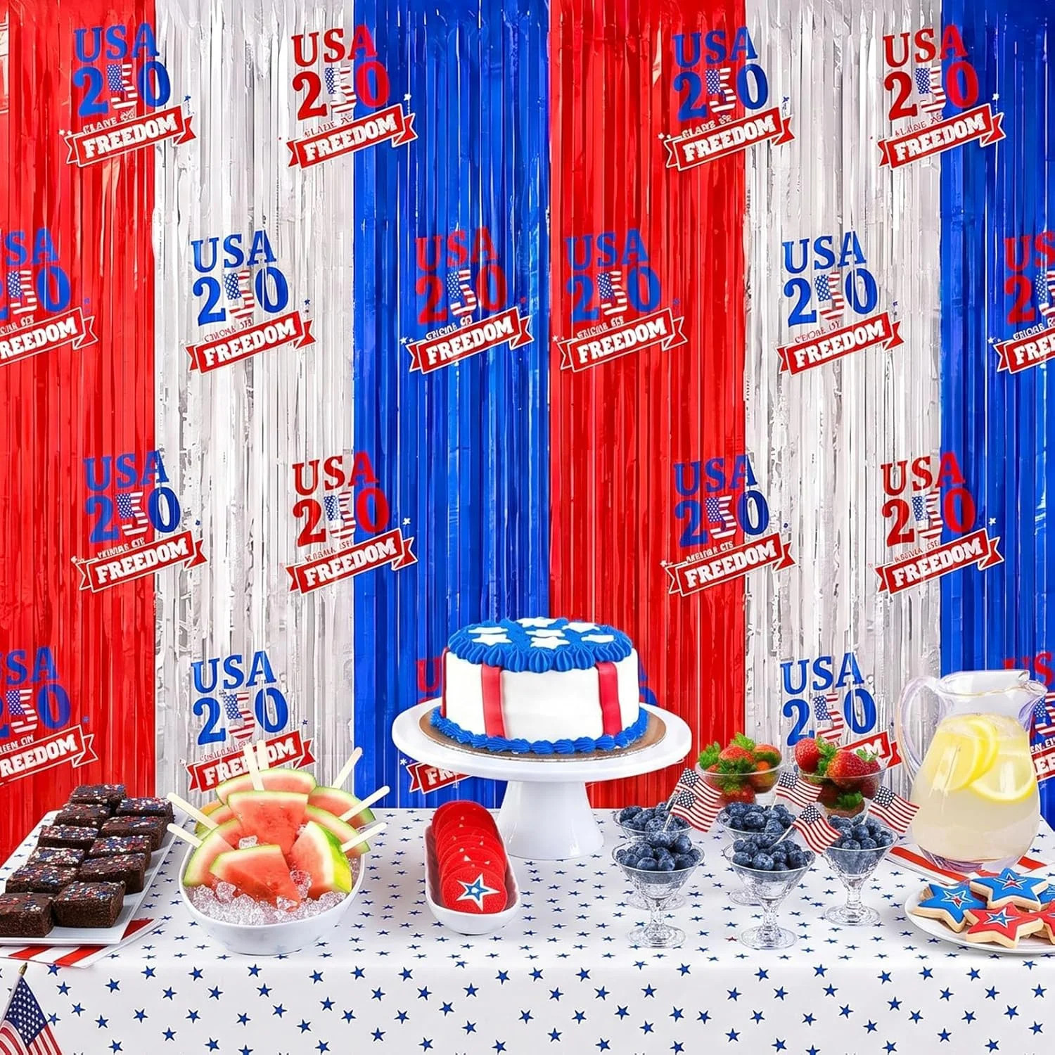 4Th of July Decorations – 2 Pack Red White and Blue Streamer for 250Th Anniversa