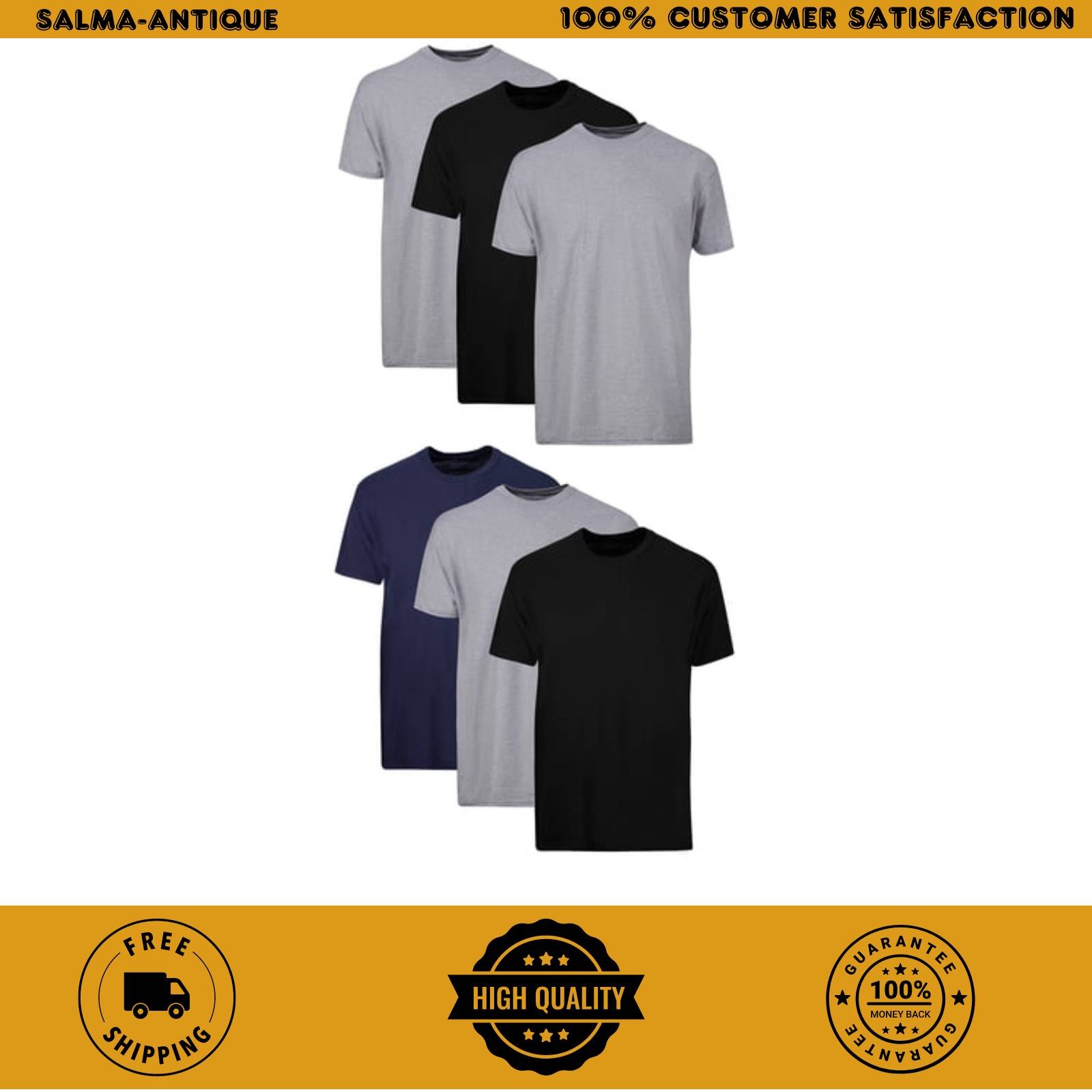 Hanes Men&rsquo;s 6-Pack Assorted Crew T-Shirt Undershirts Value Pack Cotton
