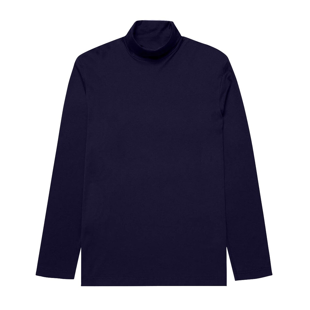 Mens Roll Neck Jumper Cotton Lightweight T-Shirt Long Sleeve Tops Funnel Neck