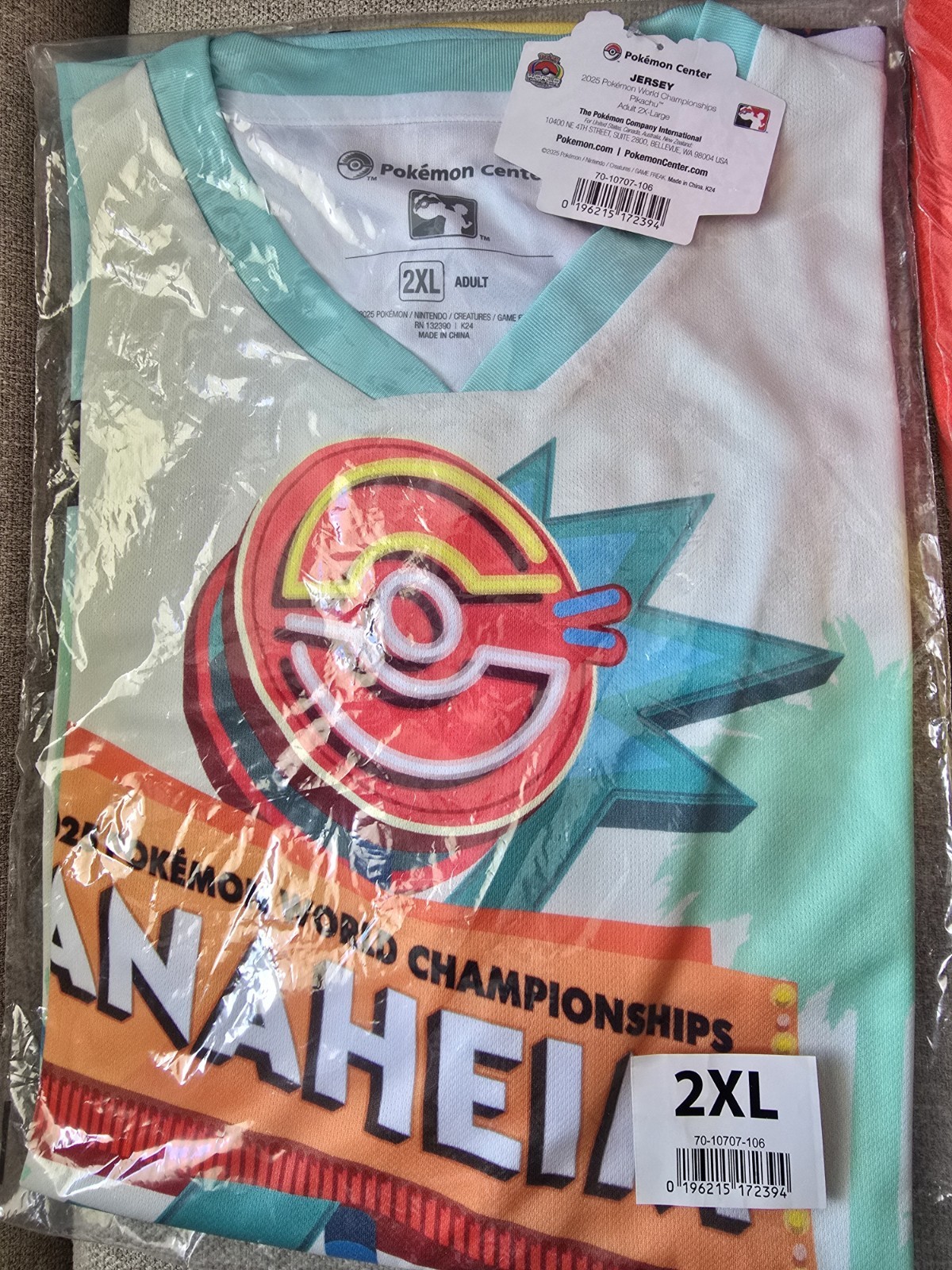NWT Pokemon Worlds Championship 2025 Anaheim Pikachu Jersey SOCAL 2XL