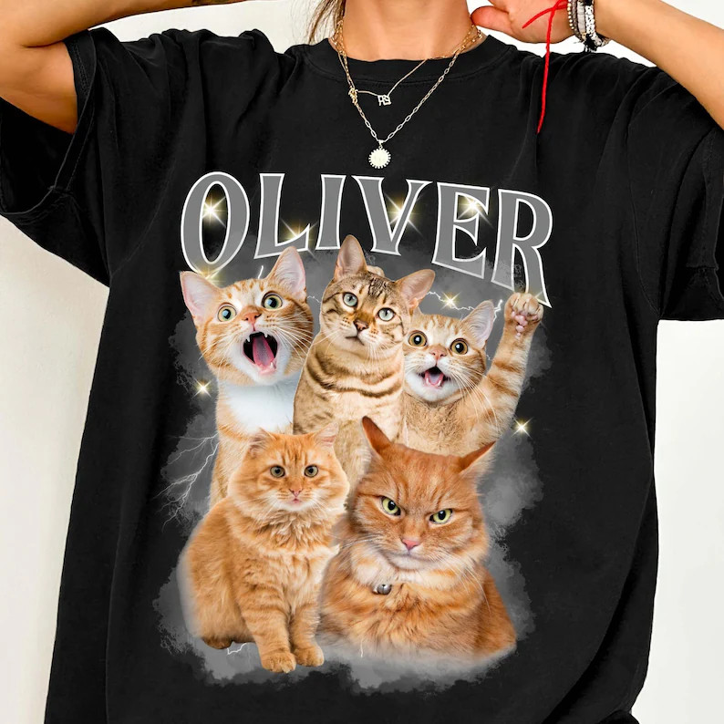 Soft Washed Comfort Tee Custom Cat Bootleg Rap Vintage Look