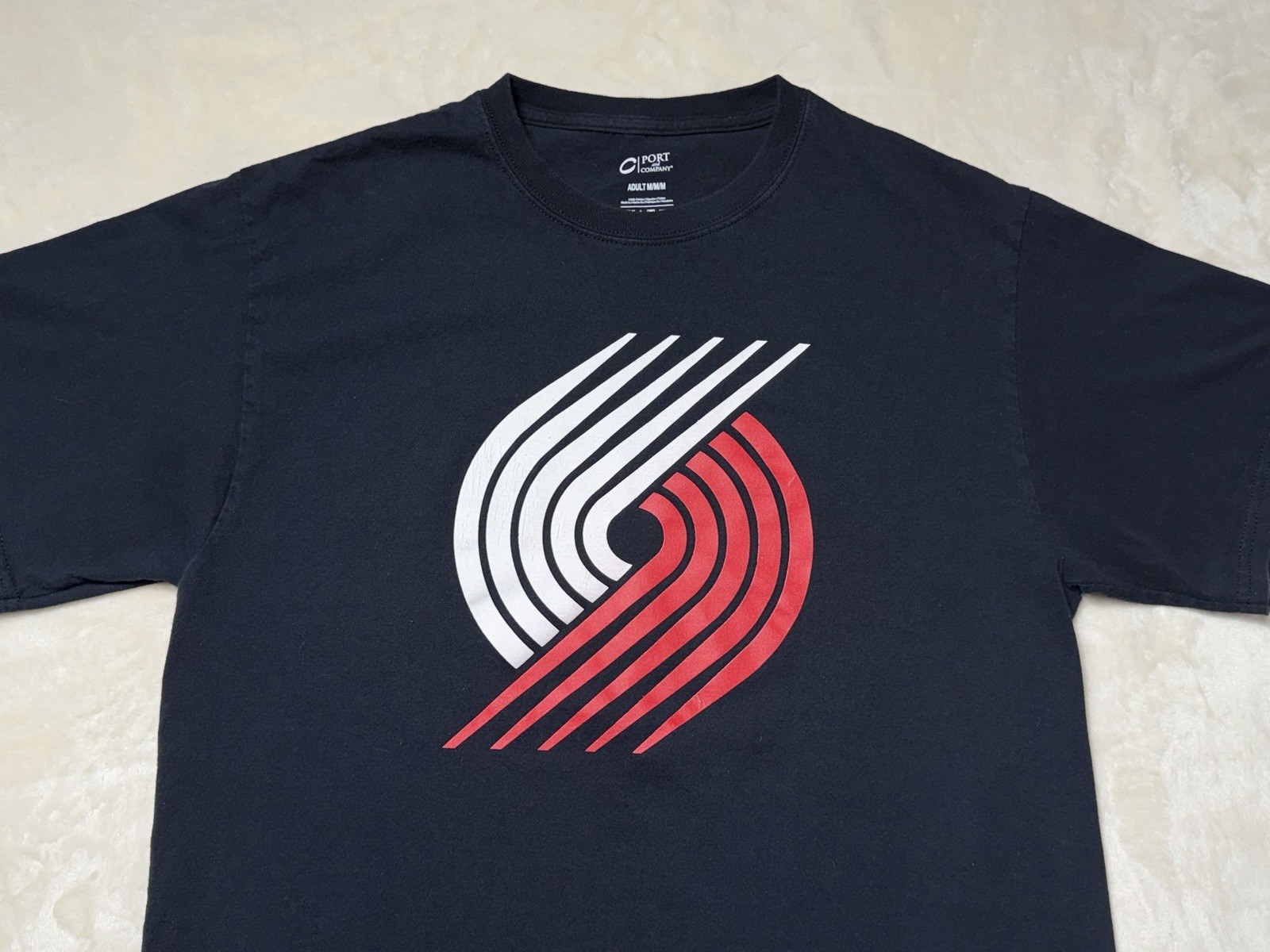 Portland Trail Blazers Logo Graphic T-Shirt Black Port & Company Mens Medium