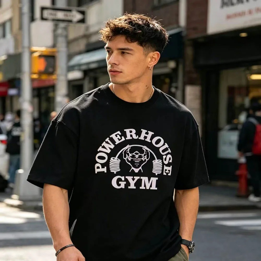 Men T-shirts Fitness Bodybuilding Cotton Shirt Oversized Rag Gym Sport Muscle.
