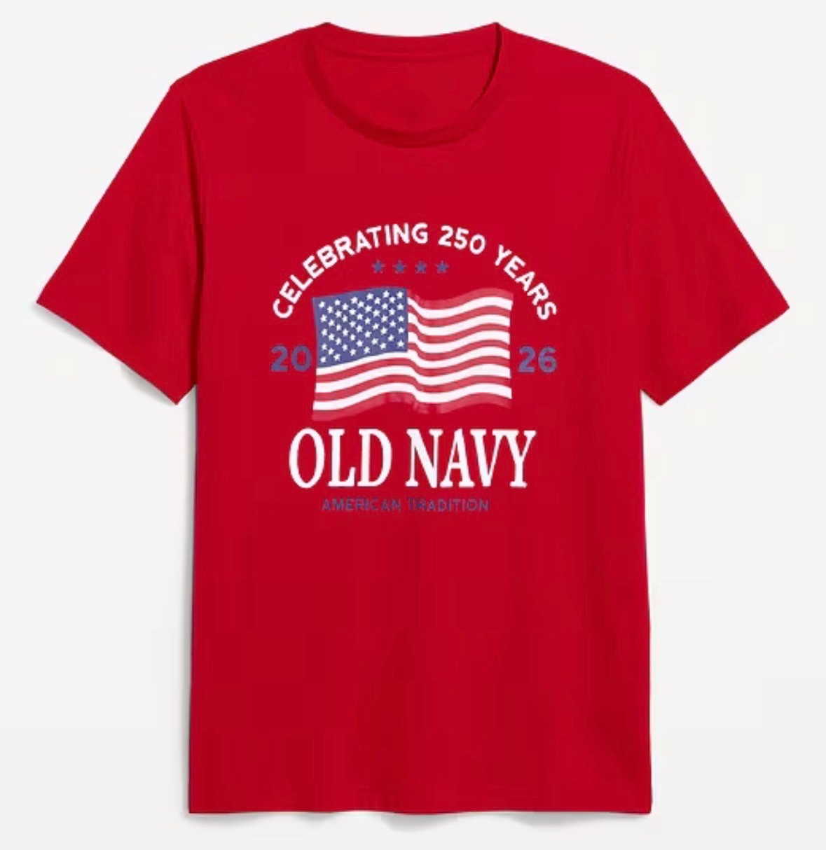 OLD NAVY US Flag 2026 NAVY, RED, BLACK, GRAY 250th Anniversary T-SHIRT Men/Women
