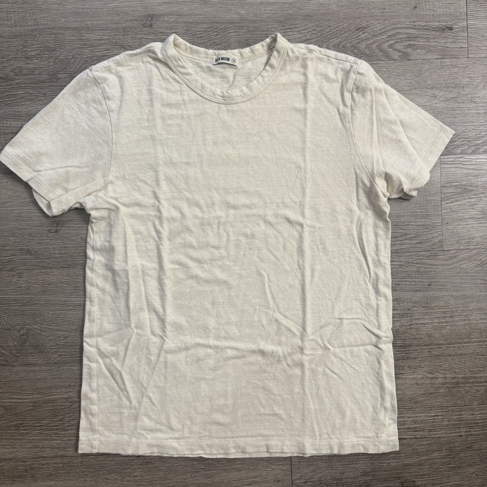 Buck Mason Yuma Hemp Cotton T-Shirt Mens Medium Quiet Luxury Straight Hem Tee