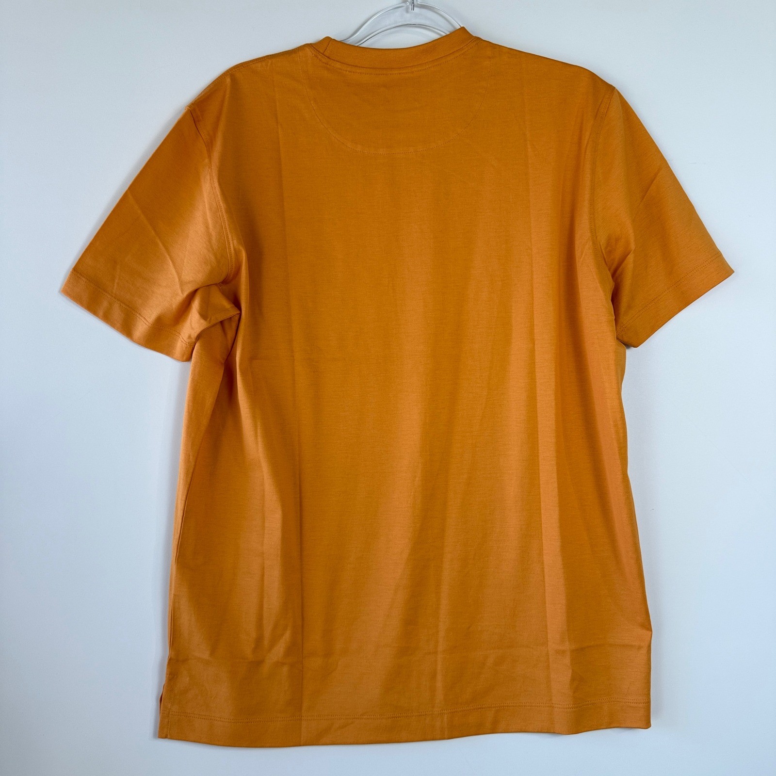 Left Coast Tee T-Shirt Mens Medium Orange 100% Peruvian Cotton Luxury Basic