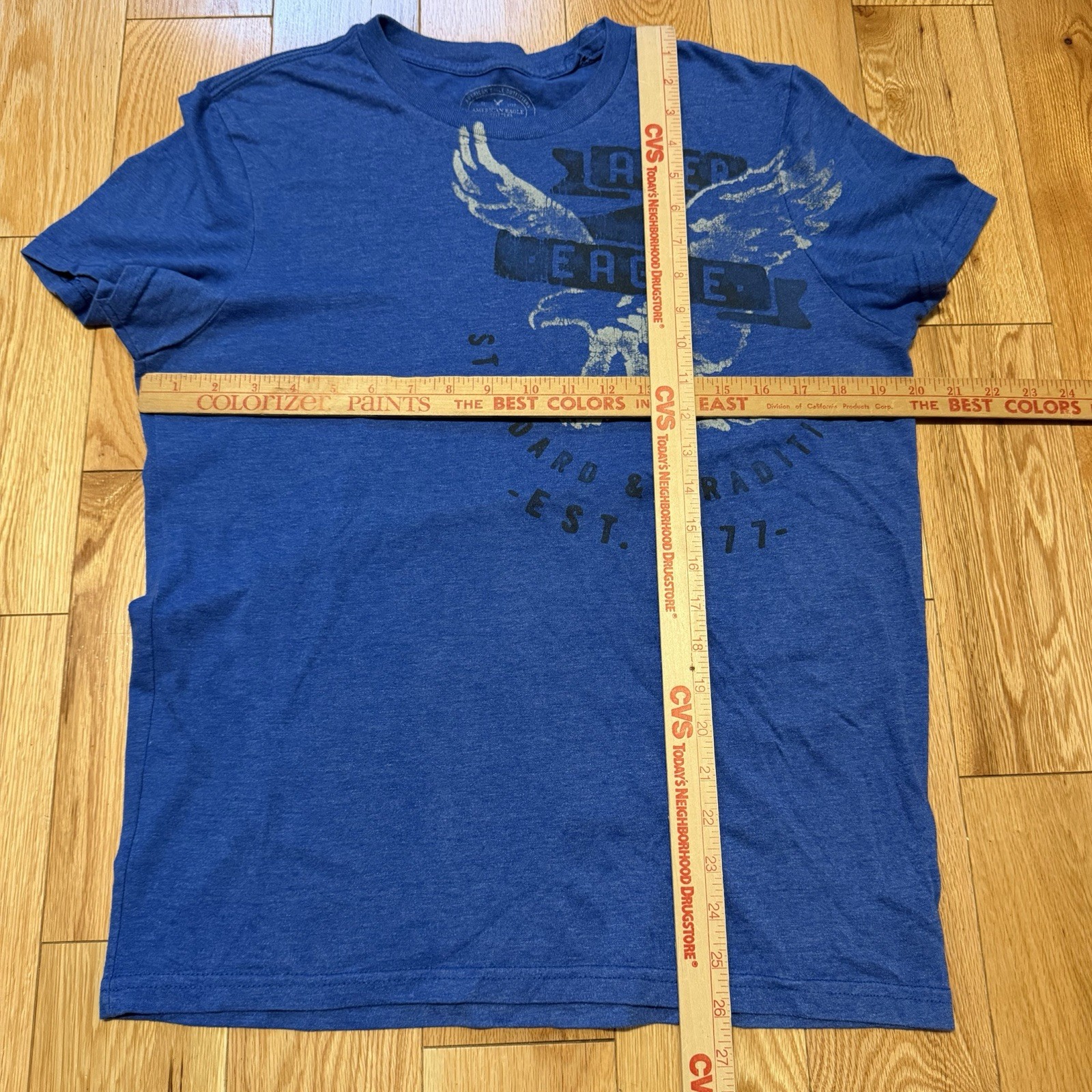 Men’s Y2k American Eagle Big Logo Blue Shirt Size M Medium 2000s Art Casual Euc