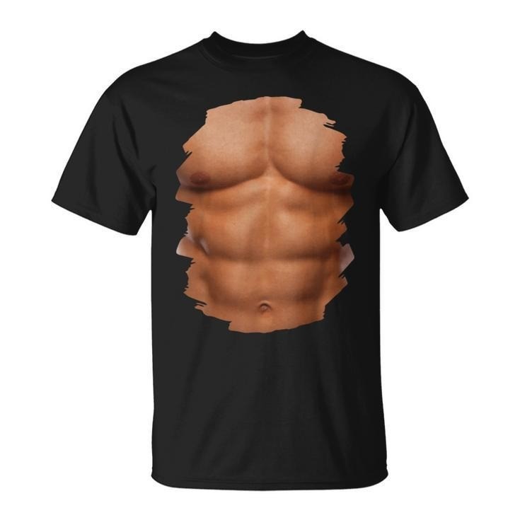 Chest Six Pack Muscles Bodybuilder 6 Abs Gym Present T-Shirt