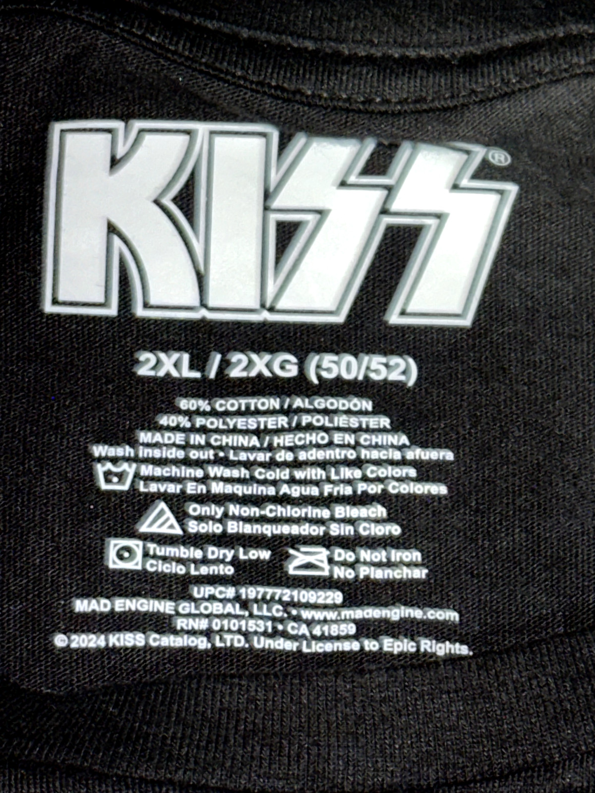 KISS ALIVE IN « 75 T-SHIRT BLACK MEN&rsquo;S 2X-LARGE 50-52 MUSIC
