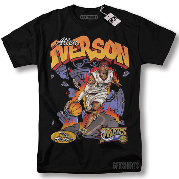 Allen Iverson The Answer Sixers 90&rsquo;s Basketball Vintage Style Graphic T-Shirt