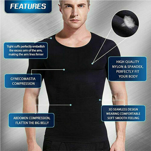 Men&rsquo;s Toning Vest Compression Shirt Tank Gynecomastia Belly Control Body Shaper