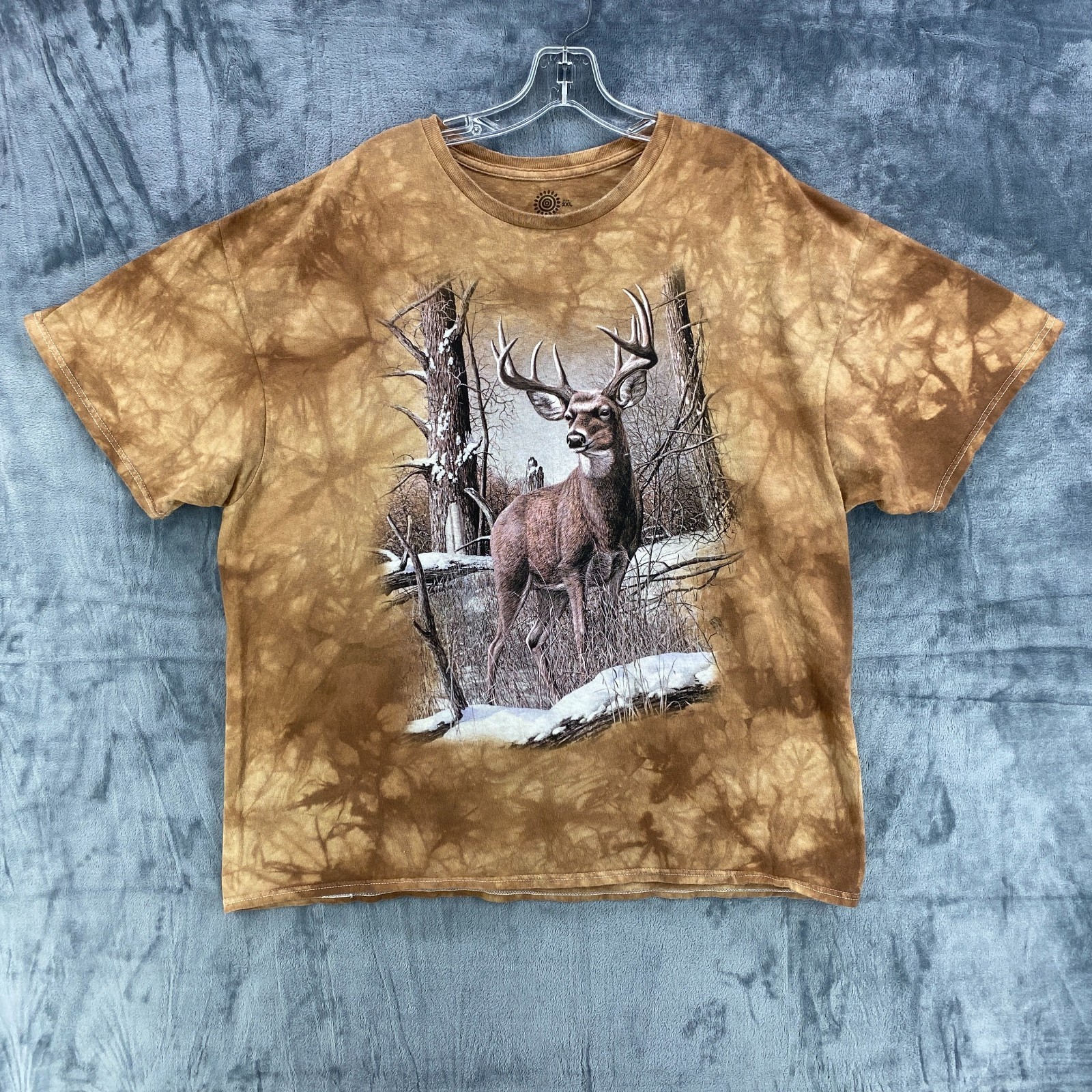 The Mountain Shirt Mens 2XL Brown Deer Wild Life Buck Tie Dye Nature Forest