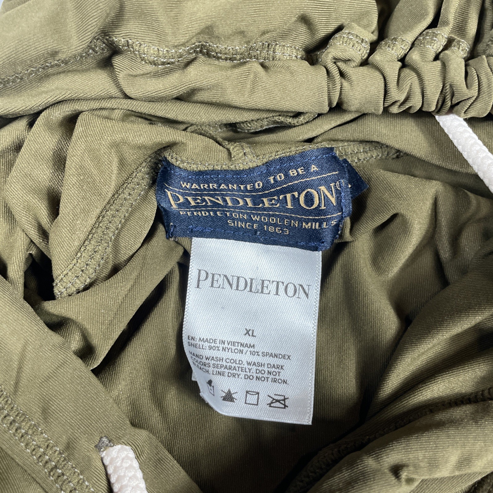 Pendelton Shirt Adult XL Green Rashguard Hoodie Pocket Drawstring UPF 50+ Mens