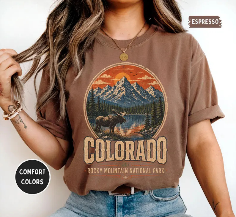 Colorado Moose Rocky Mountain National Comfort Tee