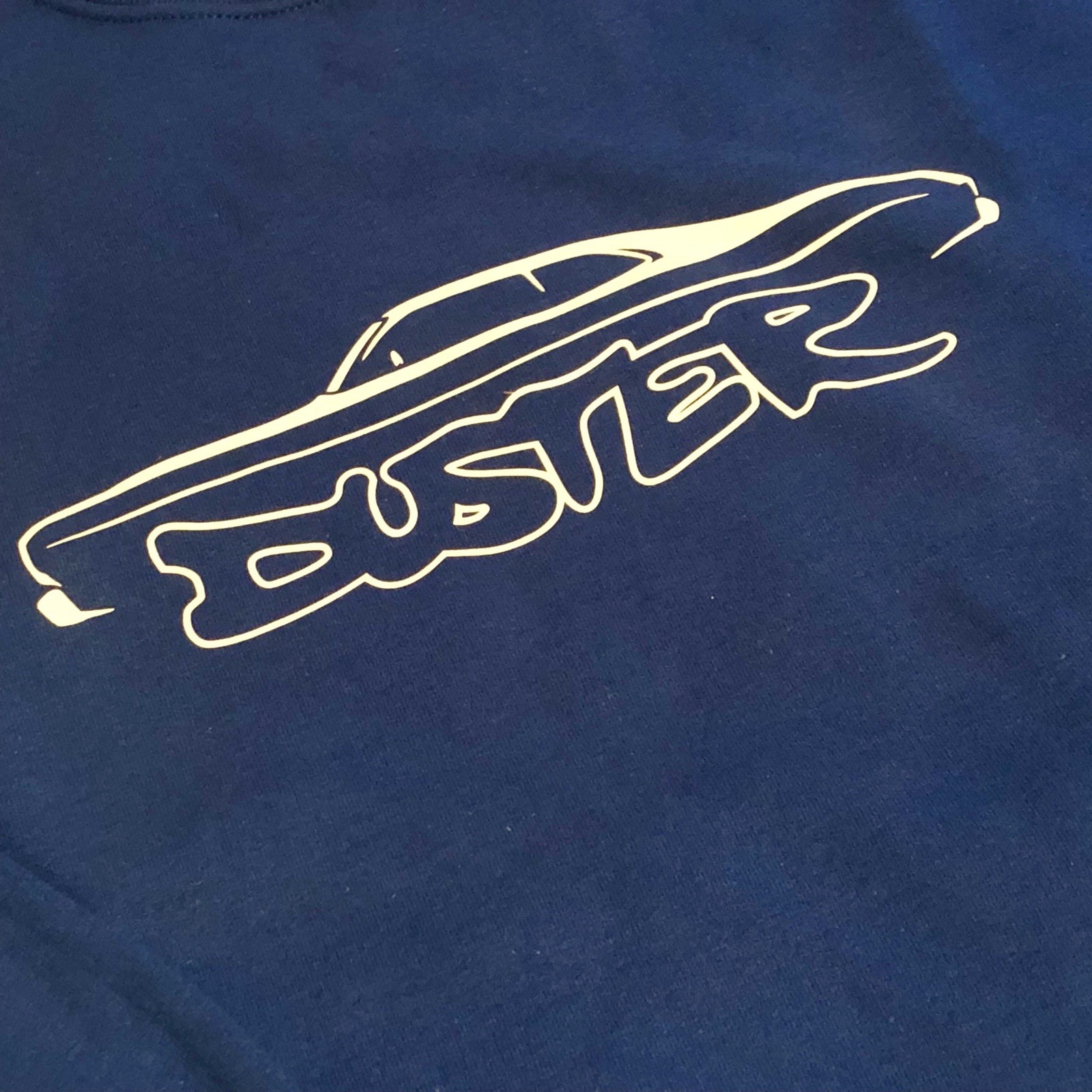 NEW Royal Blue Sweatshirt With Vintage Duster Car Design By Maddmax Car Art Sz M