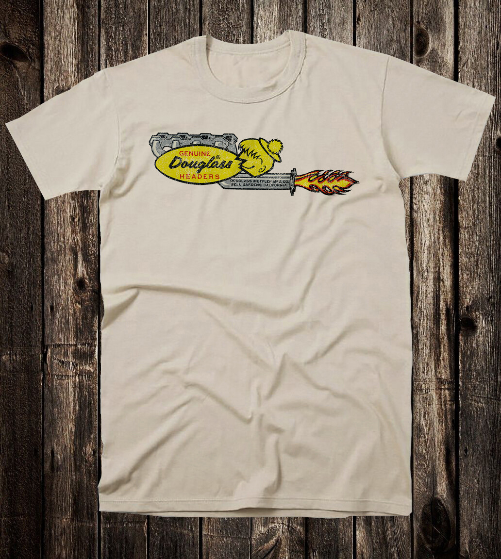 Hot Rod Tee T Shirt Drag Race Racing Auto Speed Shop Genuine Douglass Headers