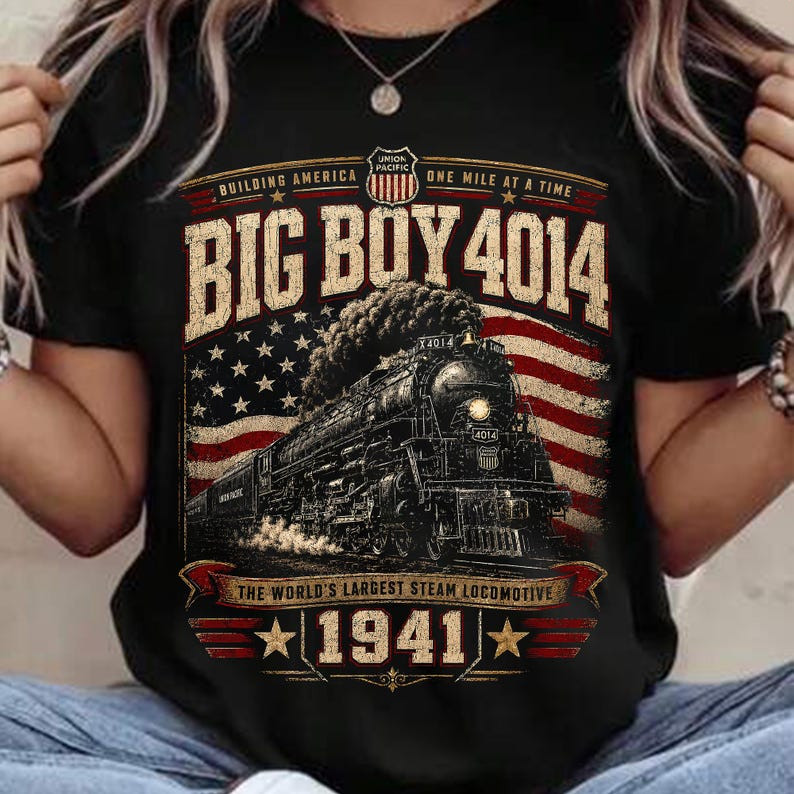Big Boy 4014 Steam Engine Shirt, Vintage Locomotive Train Tee, Railroad History