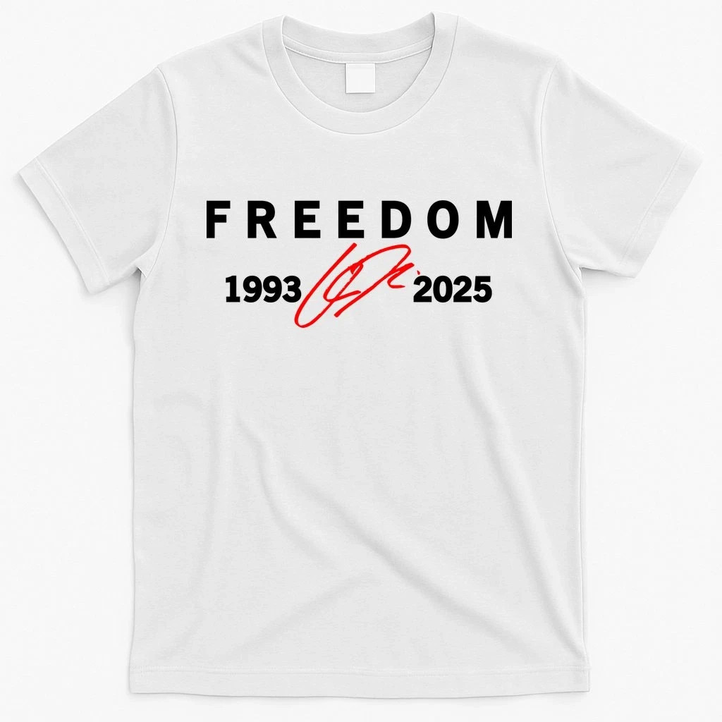 Freedom Charlie Kirk Red Signature 1993-2025 Tribute Faith Christian T-Shirt