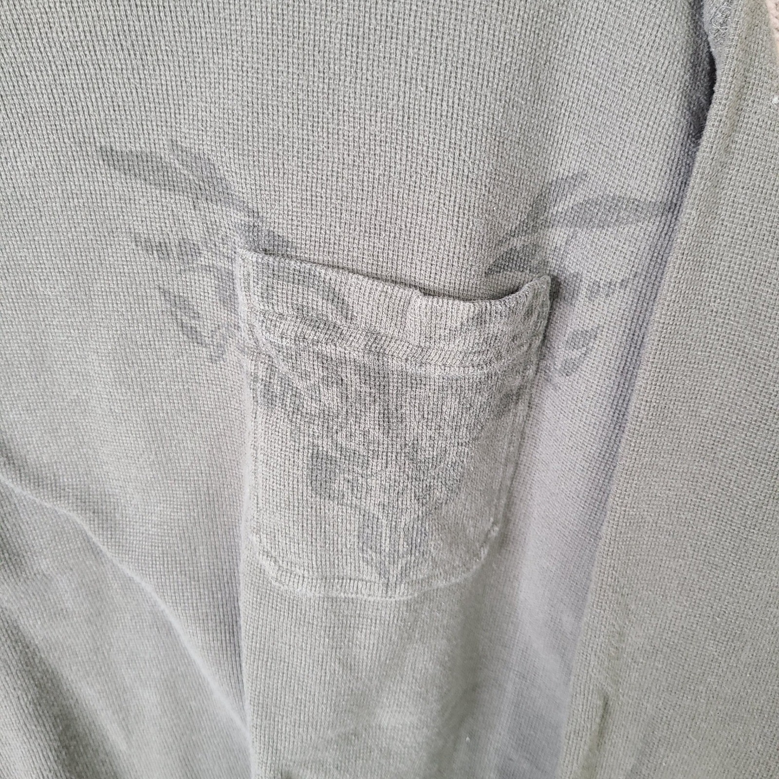 Alfani Shirt Mens XXL Green Graphic Pocket Thermal Long Sleeve Cotton Casual