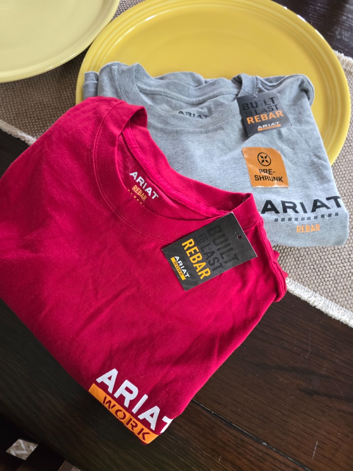 NWT 2 Ariat Rebar T Shirts Mens 2XL Gray and Red