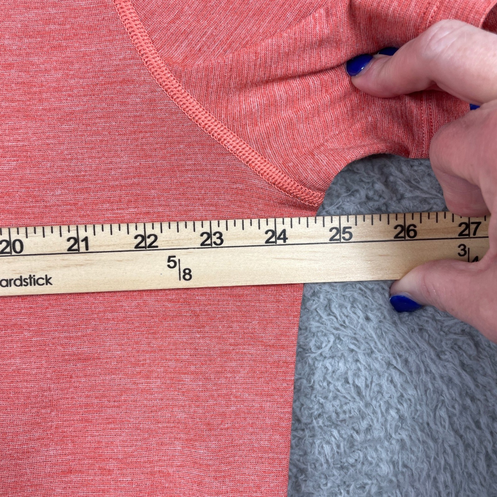 Lululemon Metal Vent Tech Training Shirt Mens L-XL Orange Navy Blue Athletic