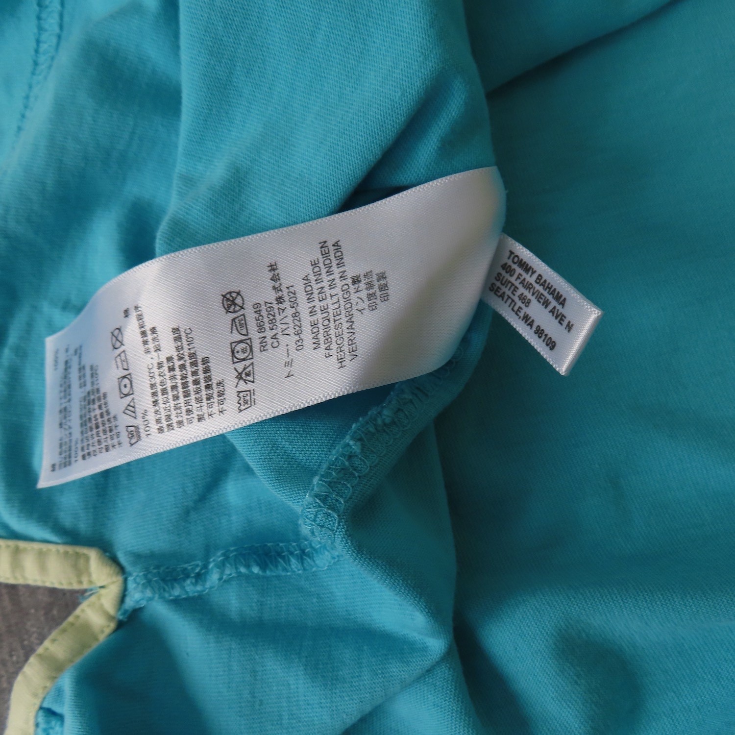 Tommy Bahama Shirt Men XL Blue Pima Cotton Bali High Tide V-Neck T-Shirt Outdoor