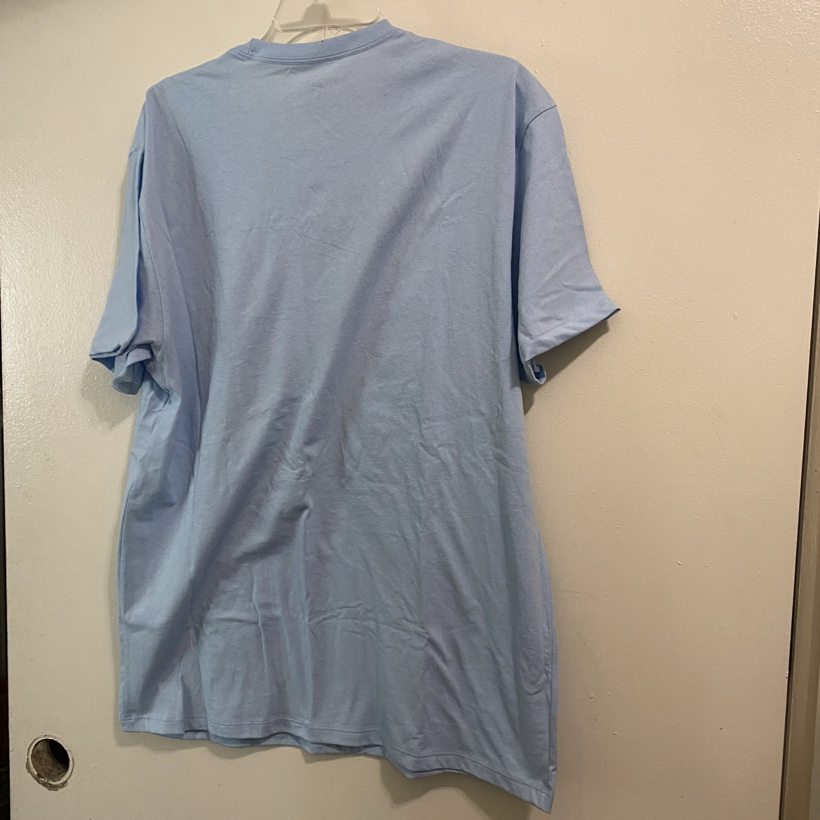 Amazon L Large 46” 2026 Prime Day Tee T Shirt Light Blue Cat & Dog Mens Womens