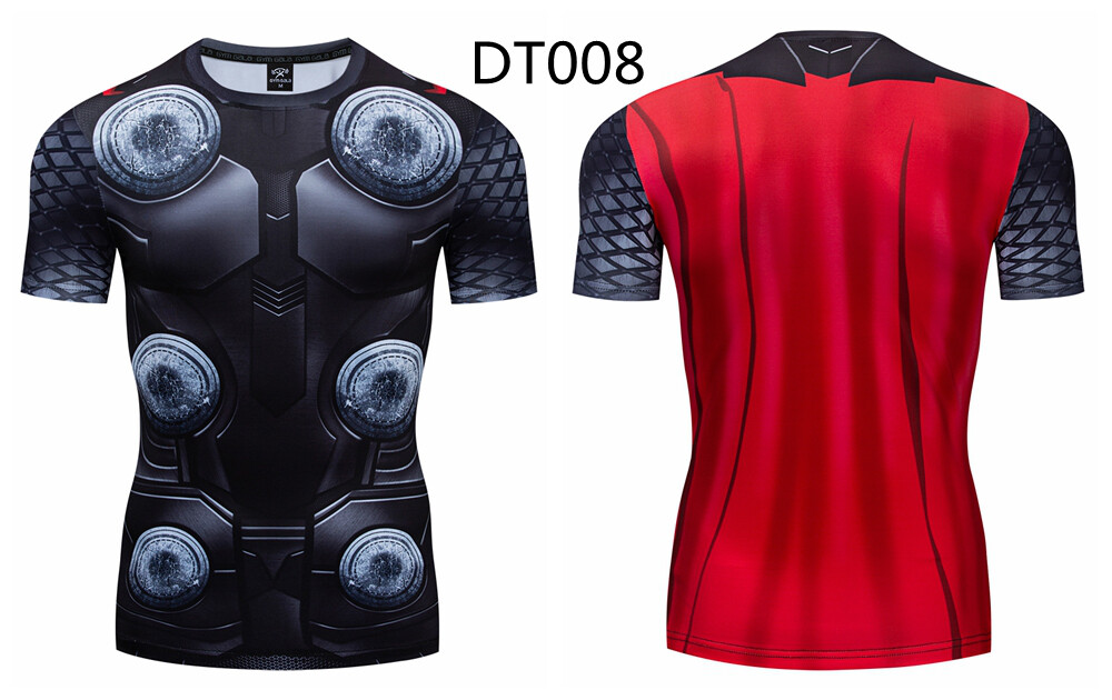 Men&rsquo;s T-shirts Superhero Compression Tee Gym Tops Active Wear Fitness T Shirt