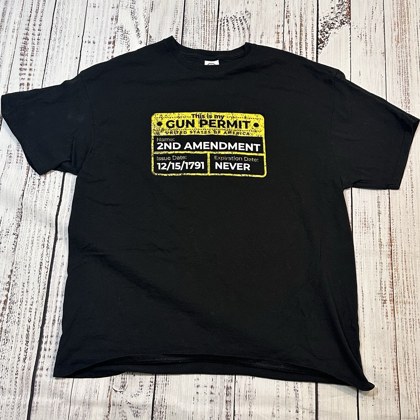 Delta Pro Weight 2nd Second Amendment Is My Gun Permit Shirt Adult XL Rights