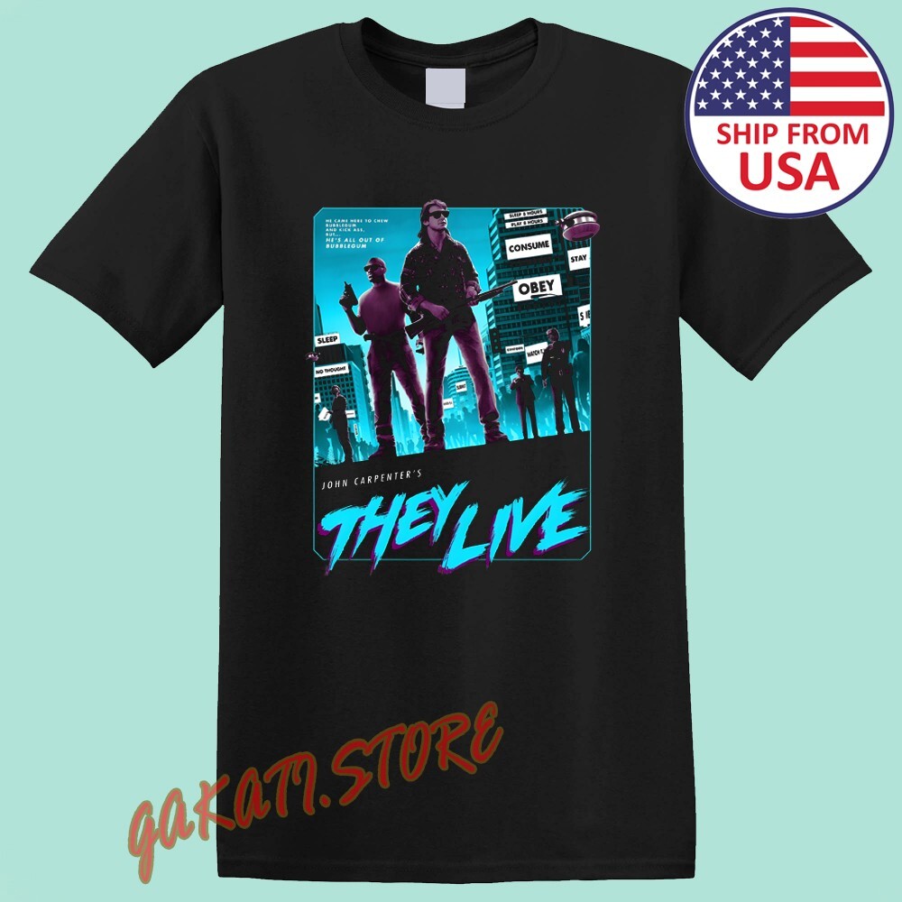 John Carpenter&rsquo;s They Live Movie Men&rsquo;s Black Size S-5XL