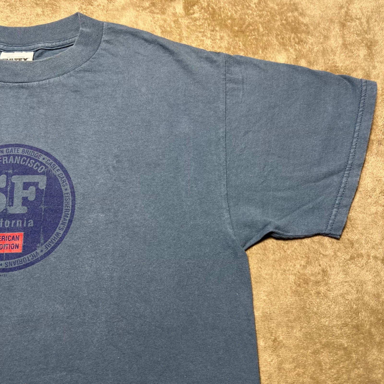 Vintage Tultex San Francisco SF California T Shirt Mens Medium Blue Gray Y2K