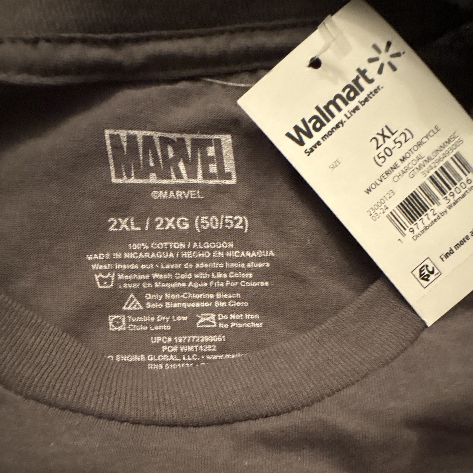 Marvel Wolverine Motorcycle Graphic Tee Men&rsquo;s 2XL Gray Crew Neck Short Sleeve