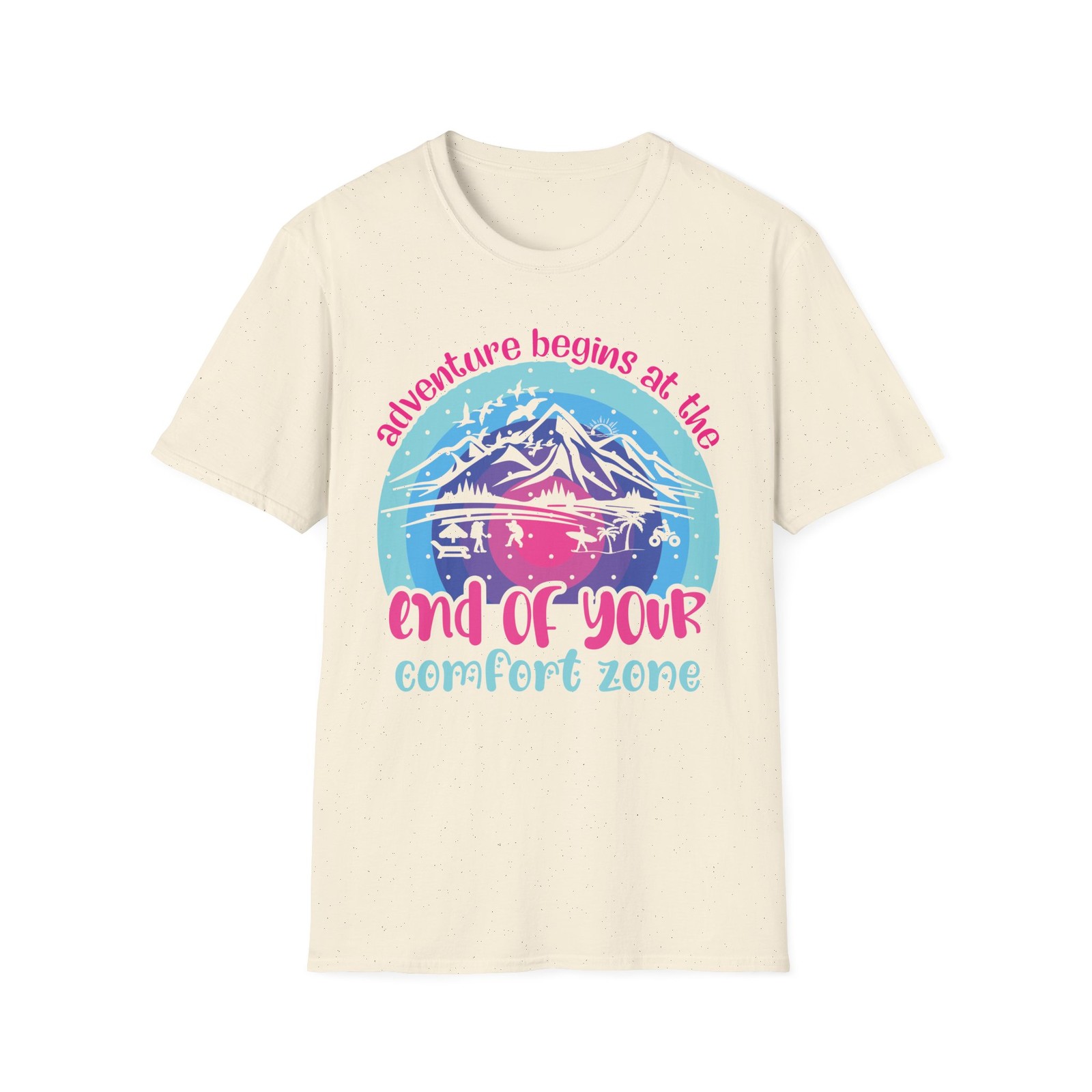 Adventure Begins at the End of Your Comfort Zone T-Shirt | Mountain Graphic Tee