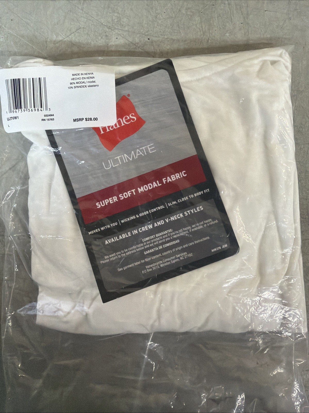 NEW Hanes Ultimate Super Soft Modal Fabric V-Neck Size: Large PN: UJTVW1