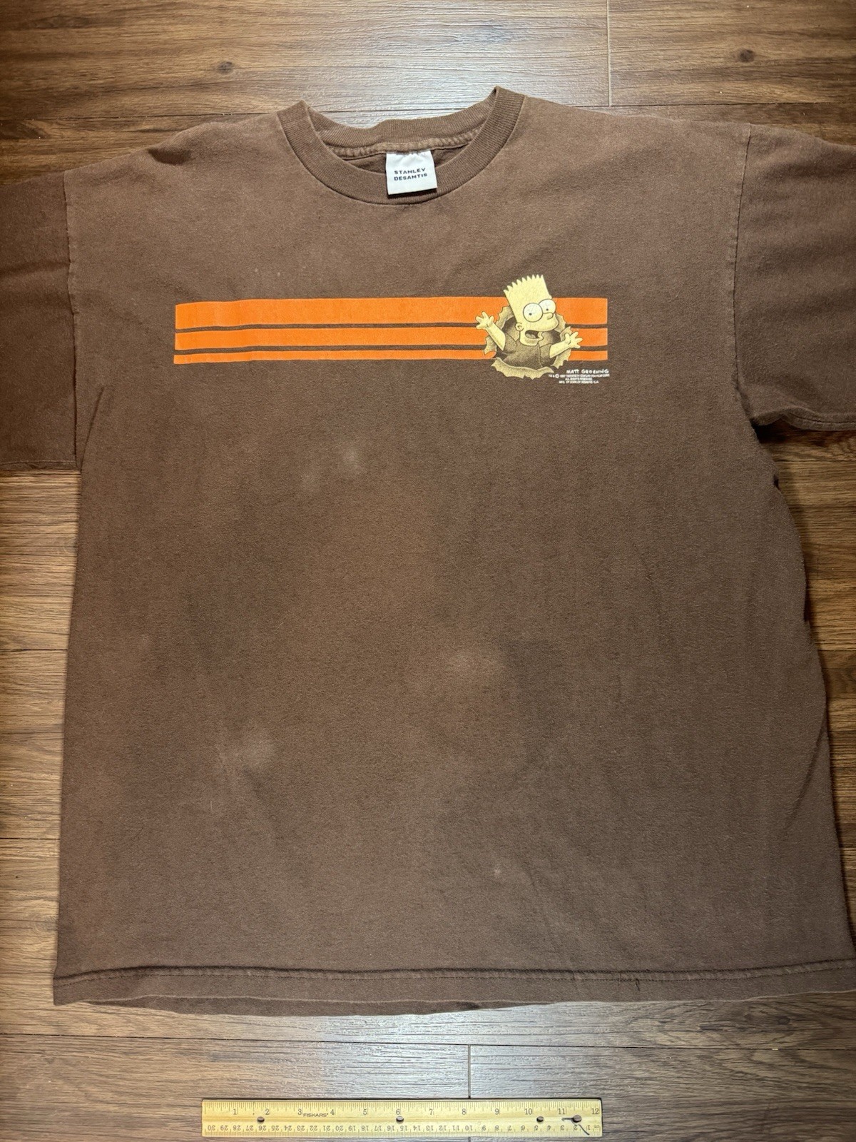 Vtg 1997 The Simpsons Stanley DeSantis Bart Simpson Brown T-shirt Size X-large