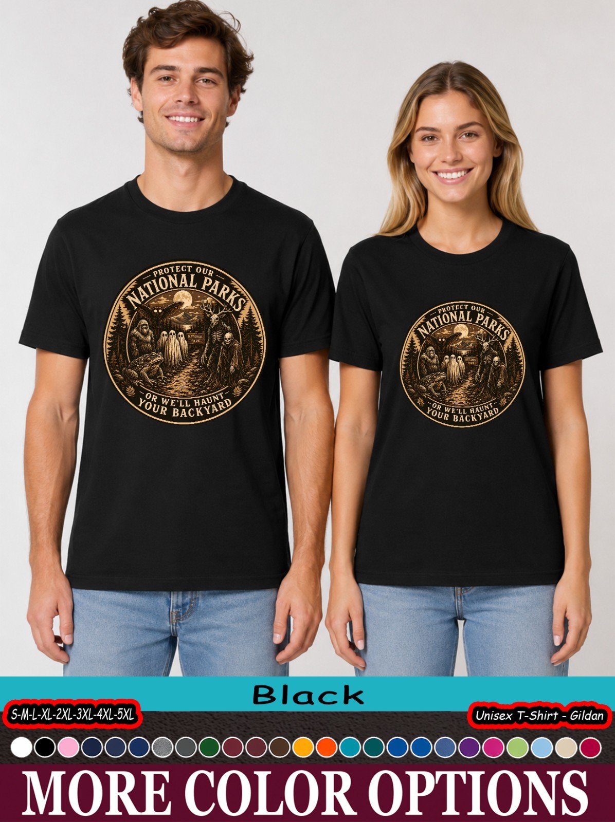 Haunted National Parks Shirt, Cryptid Ghost Camping Tee