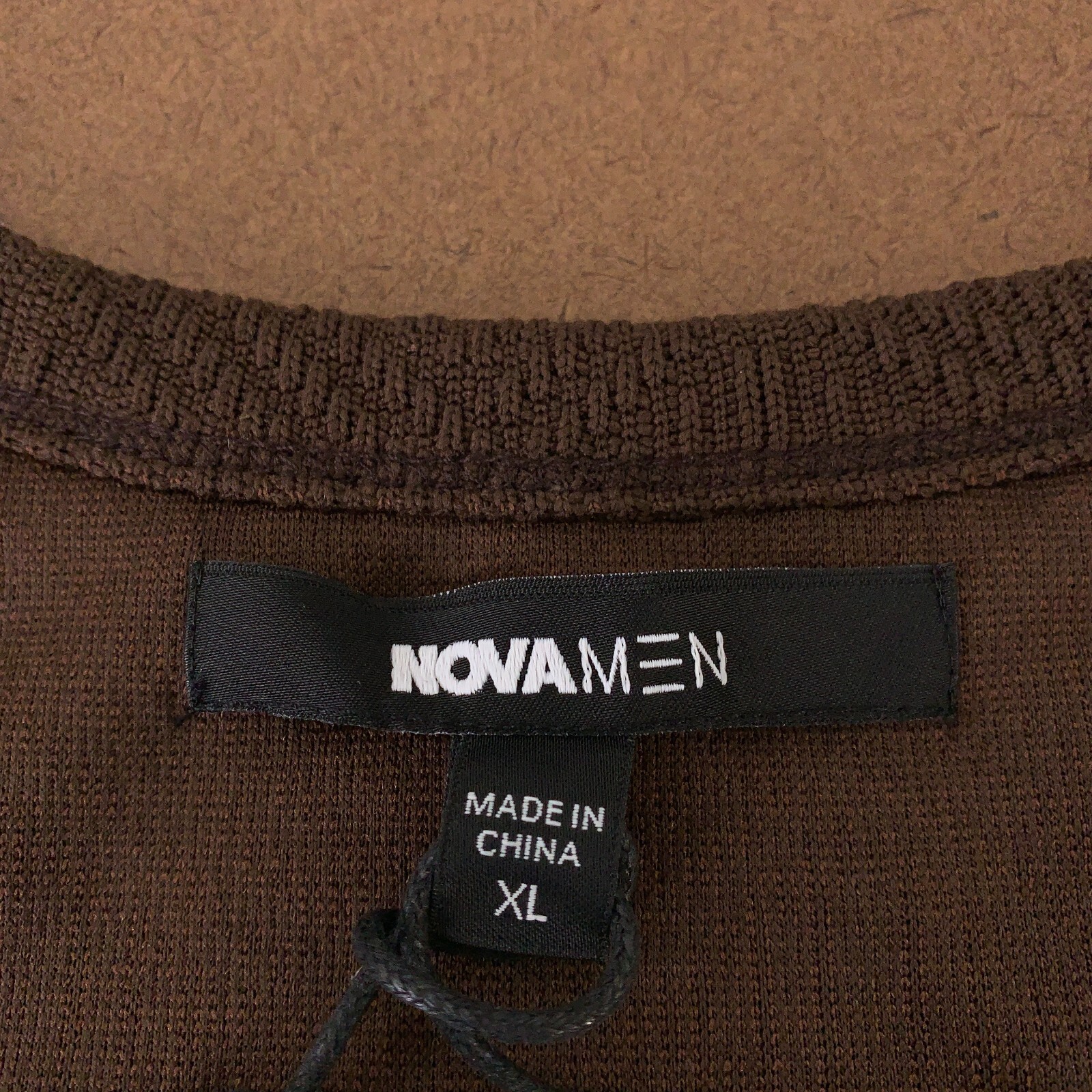 Fashion Nova Men&rsquo;s Size XL Brown Burley Geo Textured Relaxed Fit Tank Top NWT