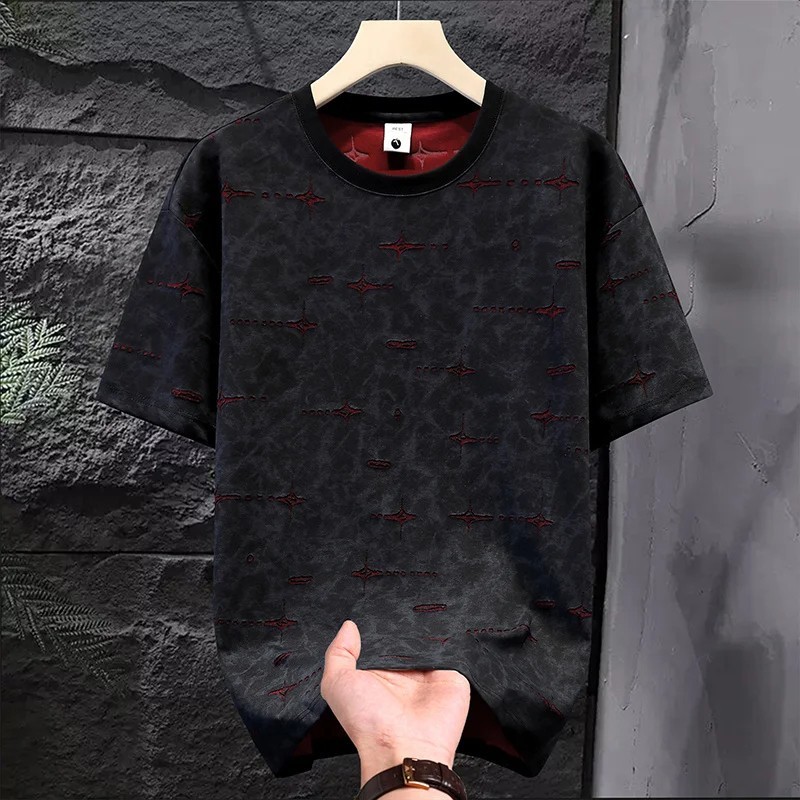 Men&rsquo;s Ripped Streetwear Vintage Distressed Oversized Cotton Graphic T-Shirt