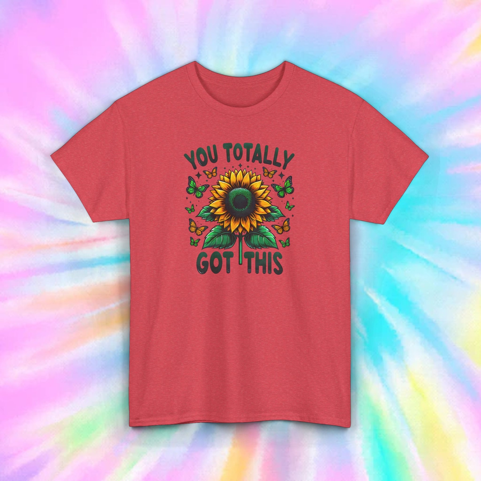 You Totally Got This Sunflower Butterfly Positive Motivational Graphic T-Shirt
