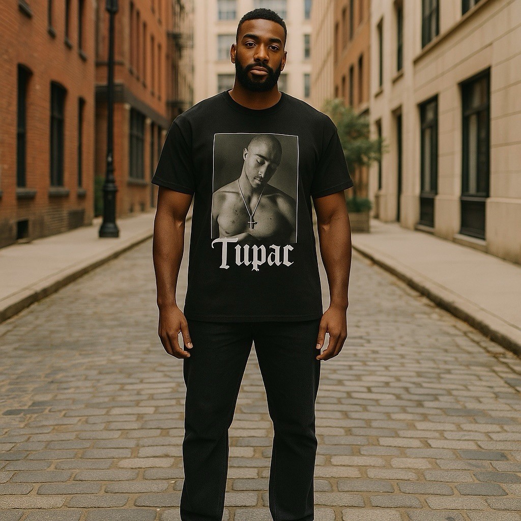 Tupac Shakur Diamond Cross Short Sleeve T-Shirt Adult Size XL NEW