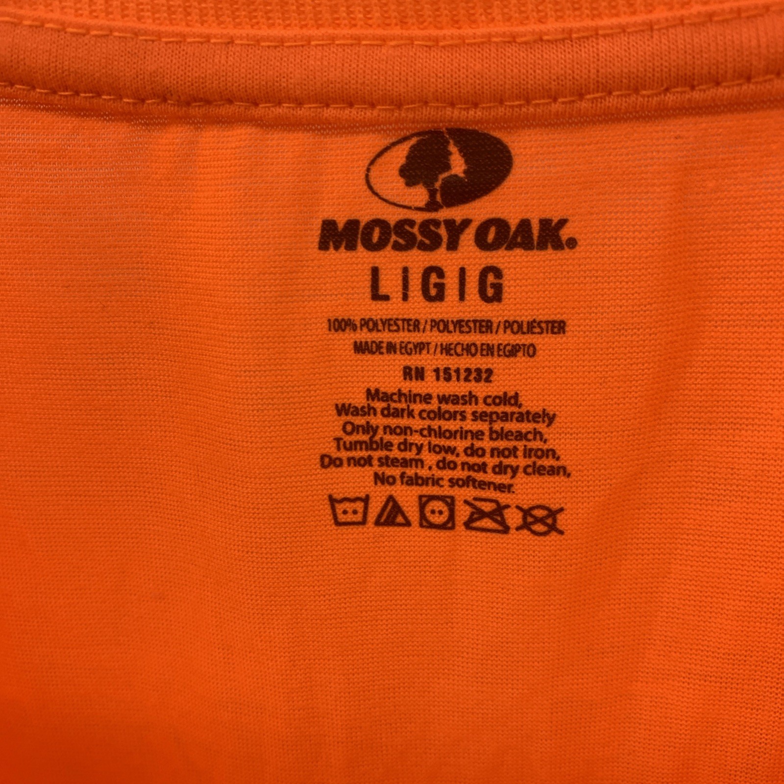New Mossy Oak Blaze Orange With Camo Graphic Lightweight T Shirt Size Large